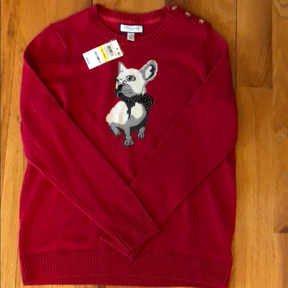 Charter Club French Bulldog Sweater